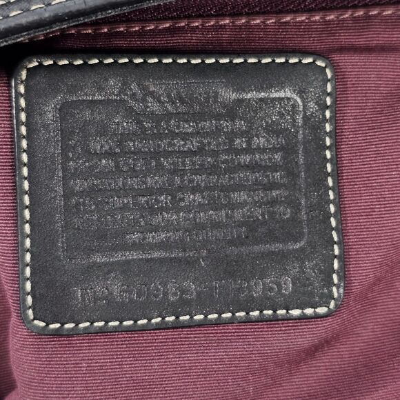 Coach Hamilton Hampton F13959 Black Pebbled Leather Shoulder Bag Turn Lock - Picture 6 of 12